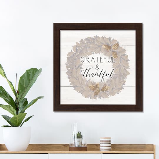 Grateful & Thankful Fall Print in Black Frame